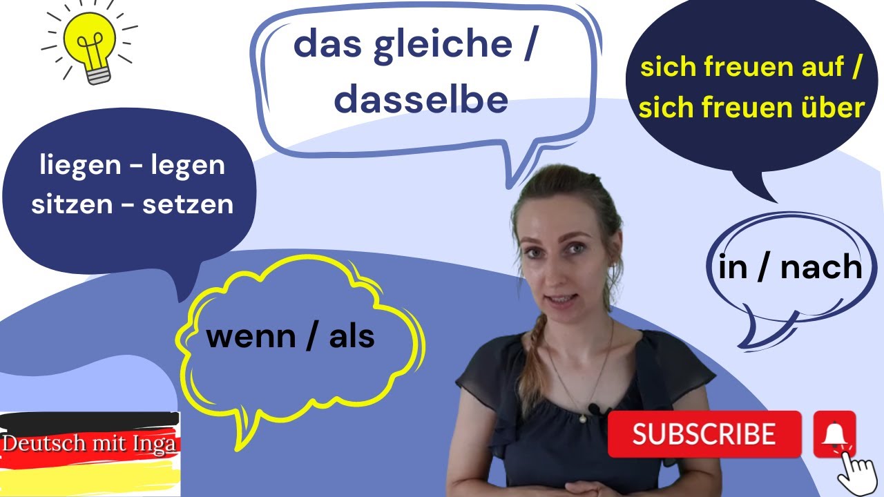 Unterschiede ALS -WENN | IN und NACH mit Ländernamen | DAS GLEICHE - DASSELBE | LIEGEN -LEGEN