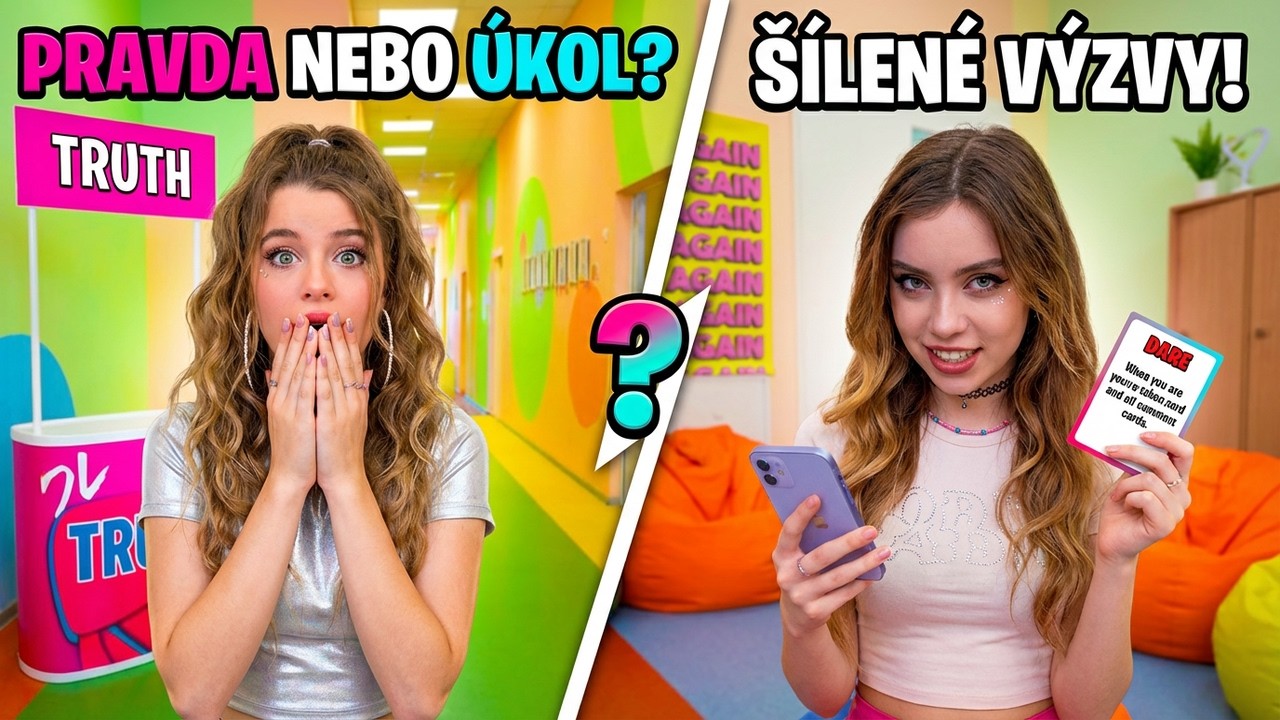 😘 PRAVDA NEBO ÚKOL VE ŠKOLE: Propadák, žárlivost a šílené výzvy!  KiKiDo Campus Czech