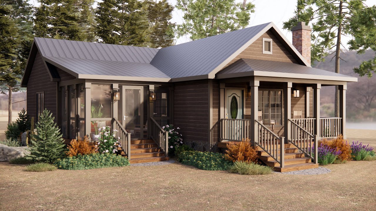 36'x39' (11x12m) Fabulous Small House with 2 Bedrooms & Sunroom | Perfect and Cozy!
