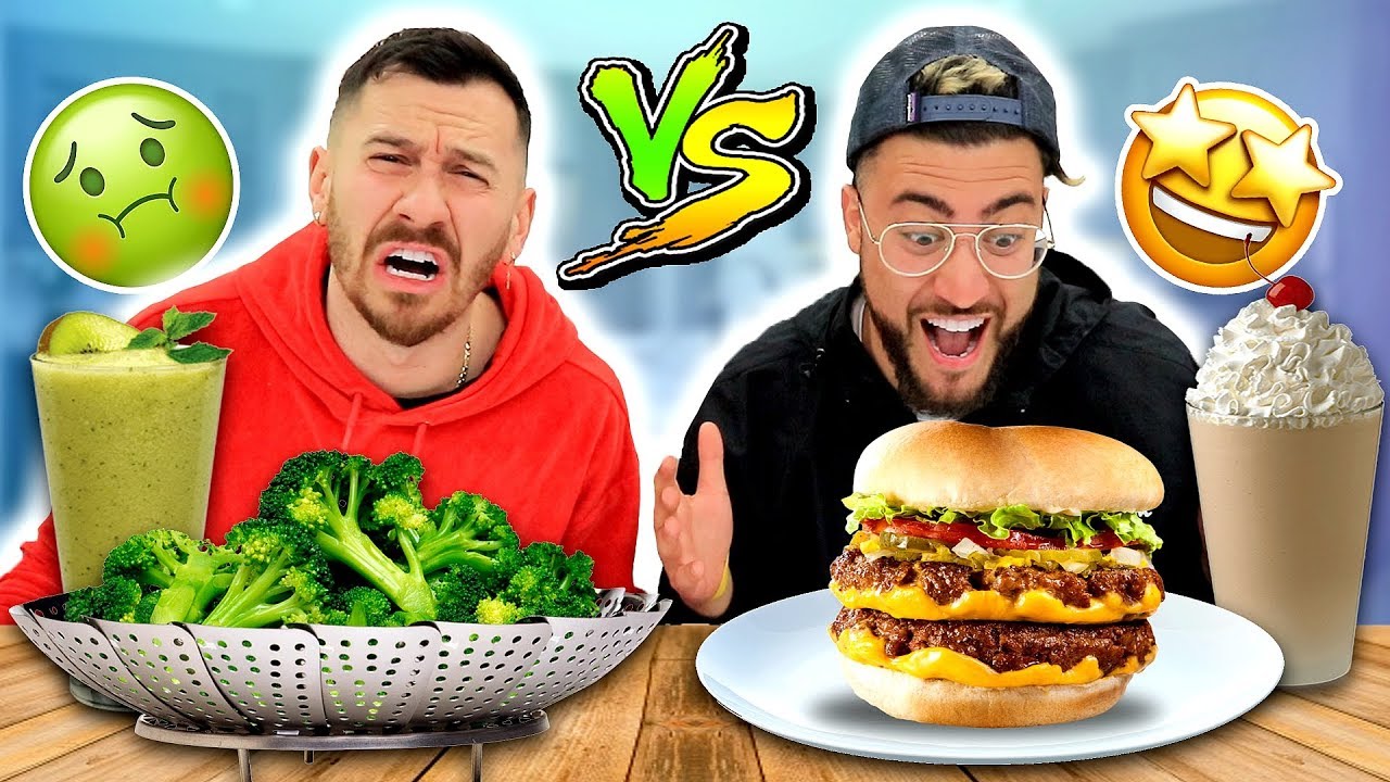 HEALTHY VS. JUNK FOOD CHALLENGE !! 🍔🥦 (ft. ITSYEBOI)