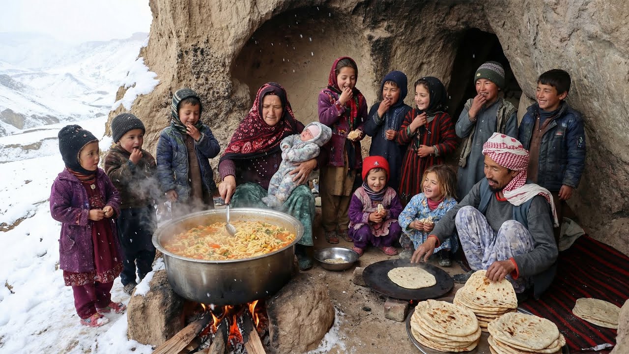 Surviving the Coldest Mountain Village: Outdoor Winter Cooking and Daily Life in the Deep Snow