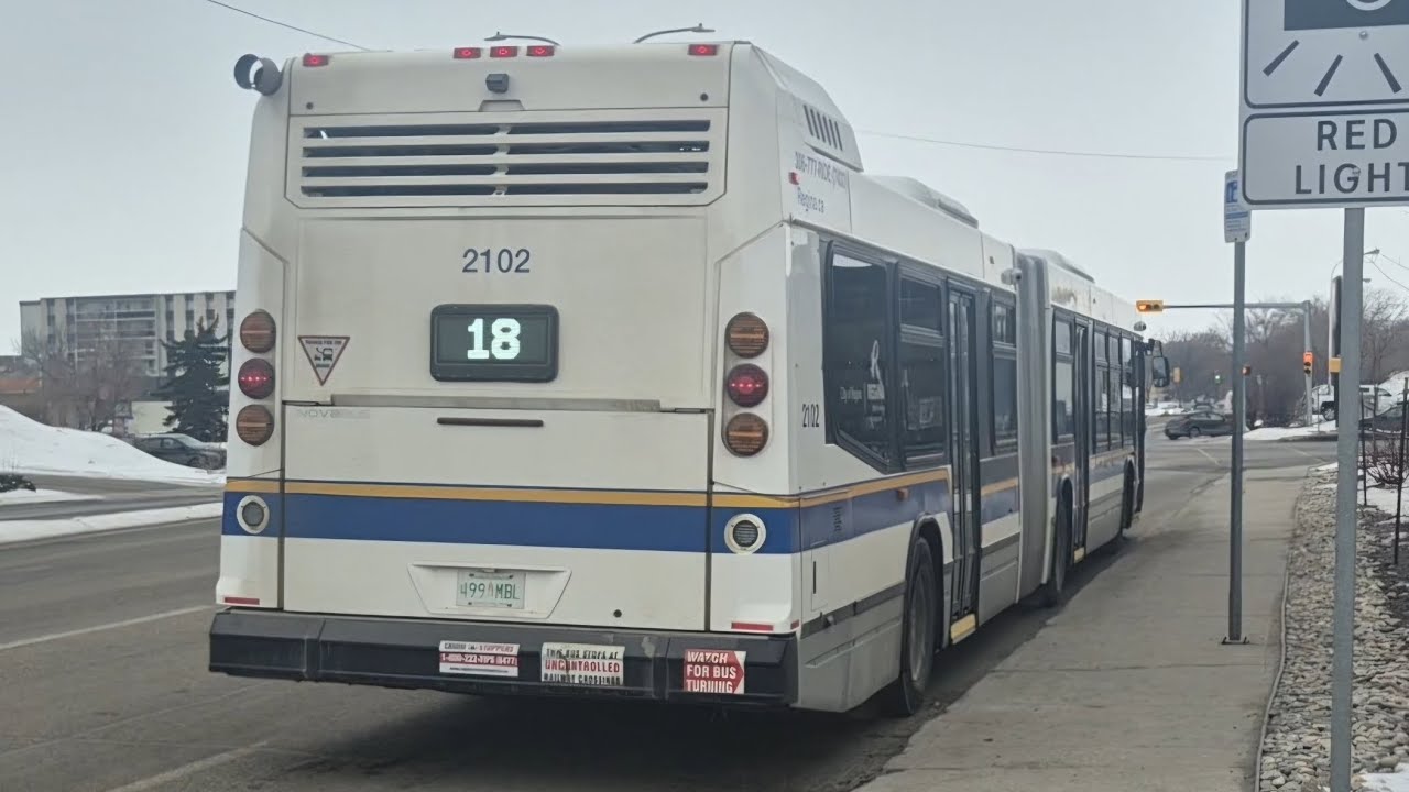Onboard Regina Transit 2020 NovaBUS LFS Artic 2102