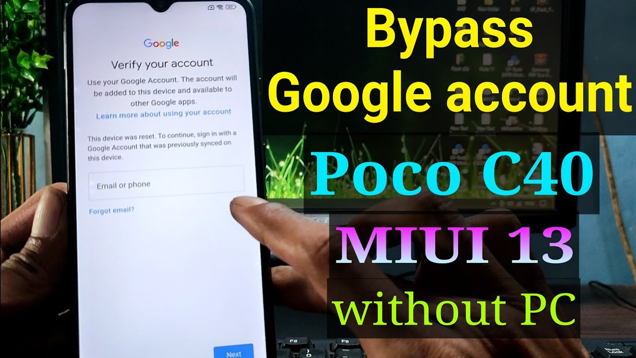 Poco C40 Google account bypass || FRP Bypass Poco C40 without PC