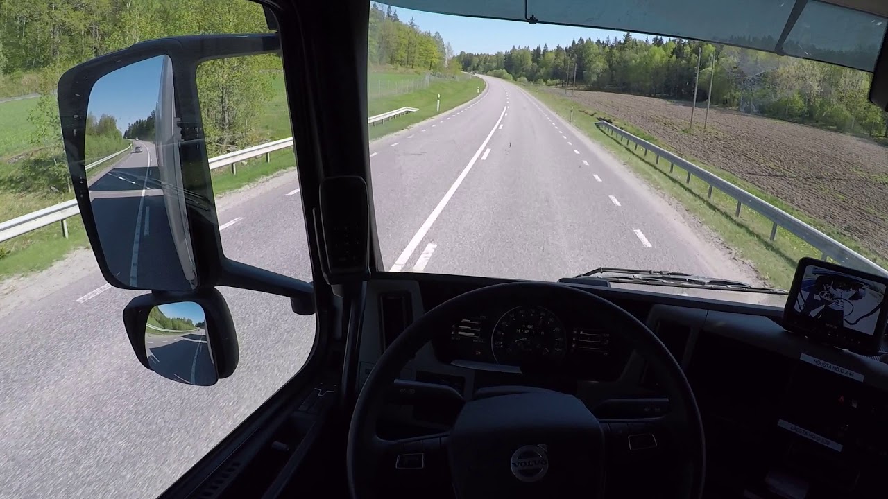 Beautiful country road relaxing drive, New Volvo FM 460 (POV)