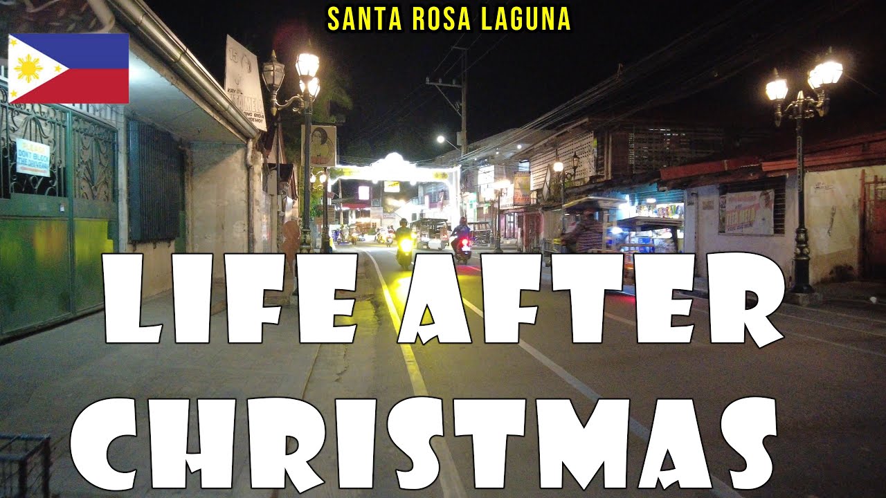 Evening Life in Santa Rosa, Philippines | Passing by Plaza After the Holidays
