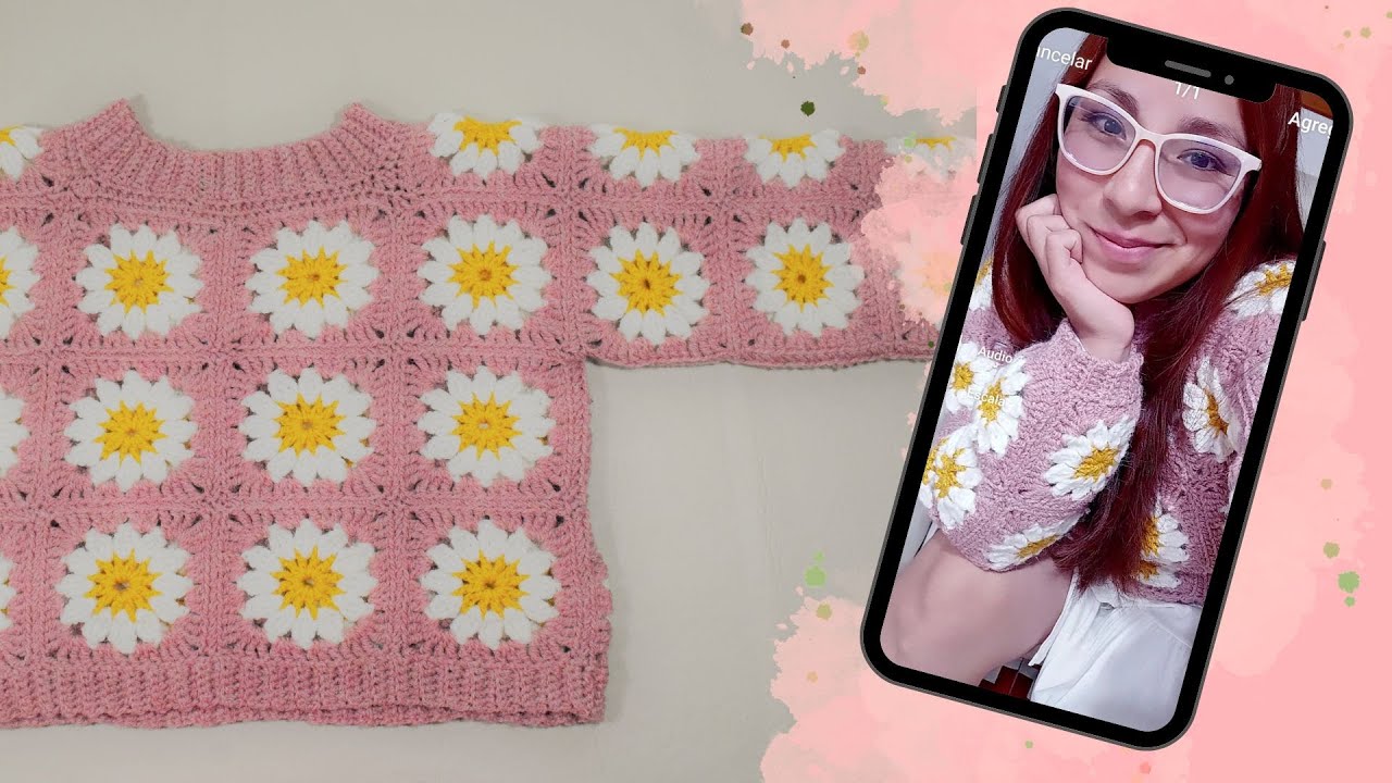 Como tejer Sweater a crochet con MARGARITAS 🌼 (por ➕ #tejidoscrochet practicos)