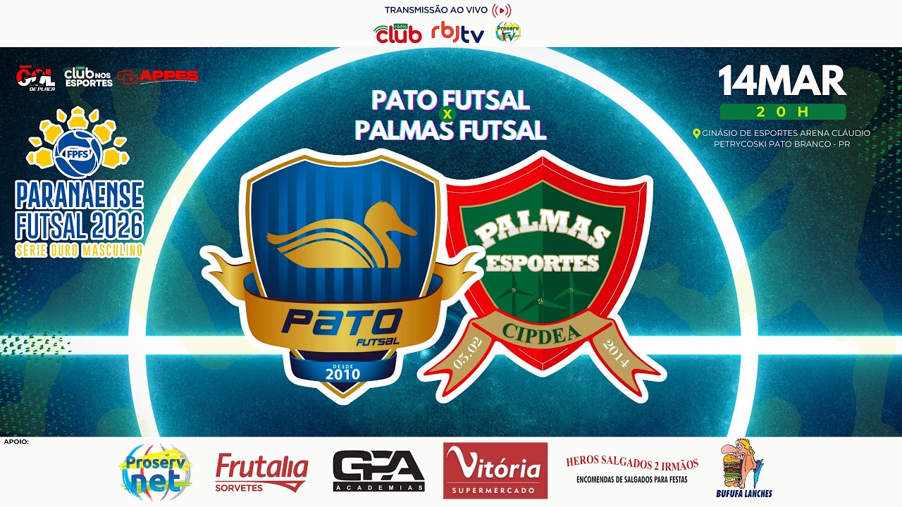 PATO FUTSAL X PALMAS FUTSAL (Campeonato Paranaense de Futsal Série Ouro)