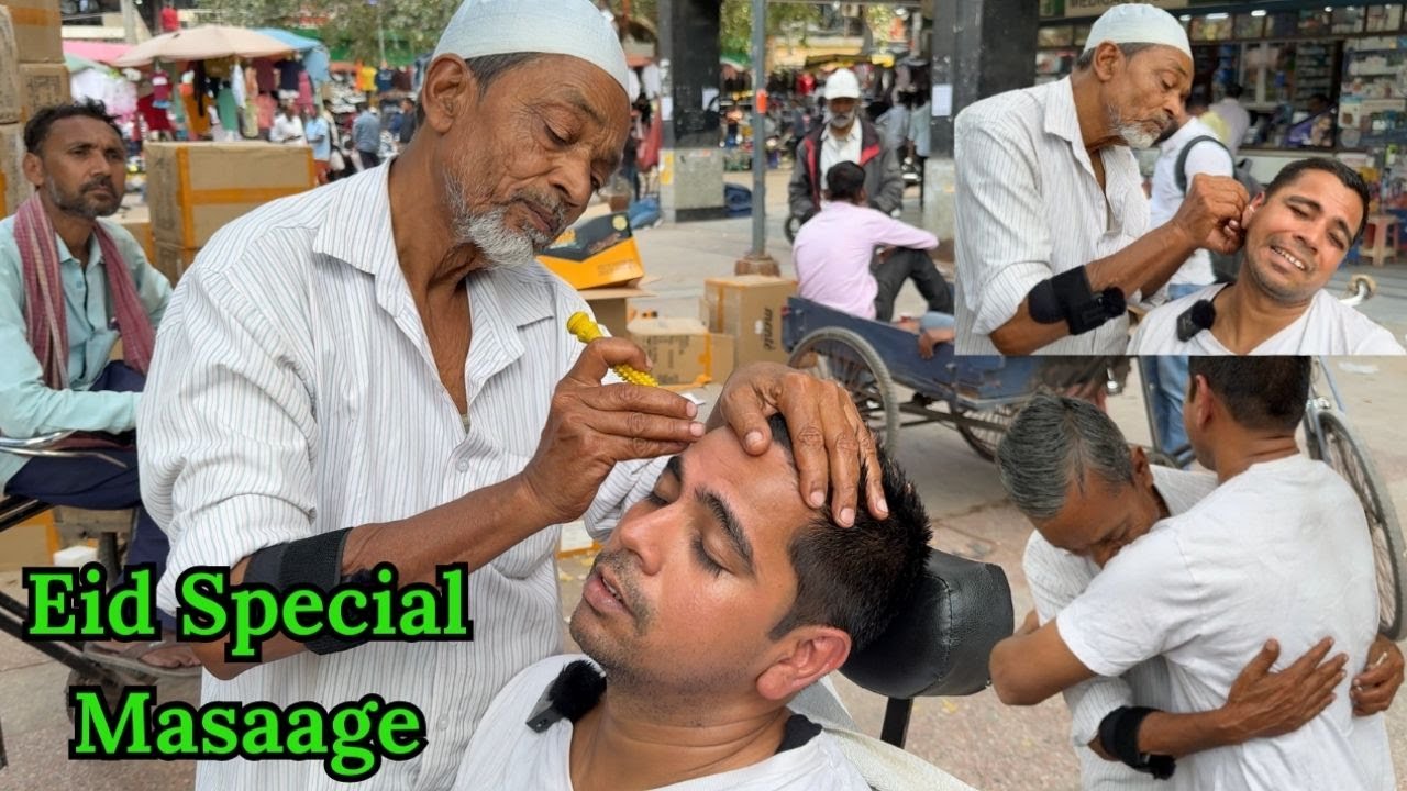Waris Barber's AMAZING Head Massage With Ear Cleaning and Face Massage | ASMR For RELAXATION