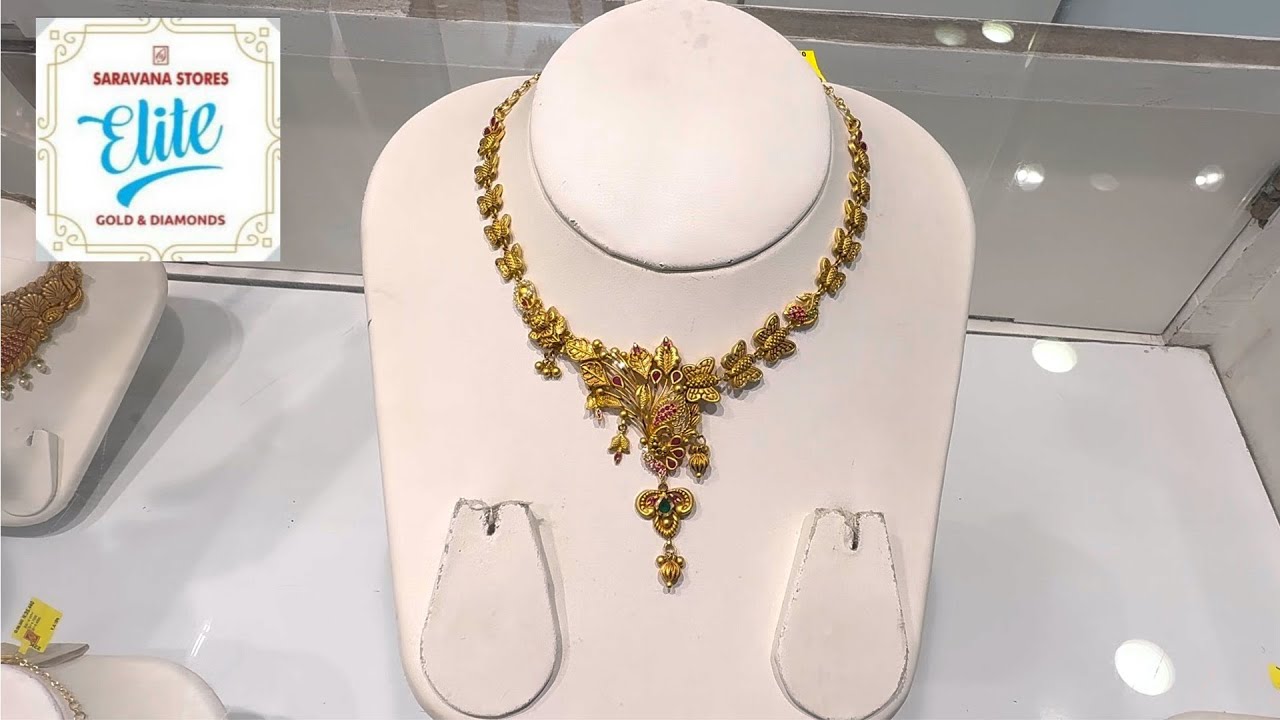 Saravana Stores Elite Gold Antique Necklace Collection | Wedding Jewellery | Antique Fancy Necklace