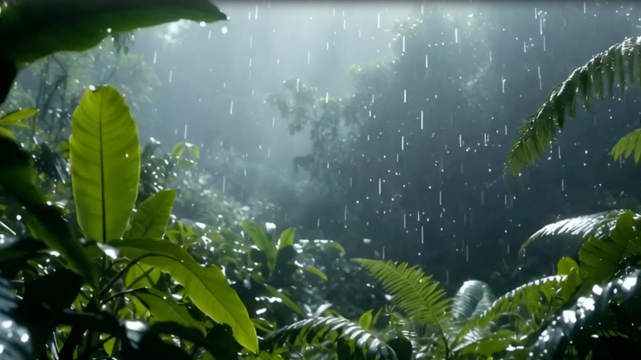 Tropical Jungle Rain Sounds | Stress Relief and Relaxation
