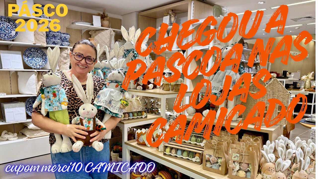 CHEGOU A PÁSCOA NAS LOJAS  CAMICADO, APROVEITA O CUPOM MERCI10 PARA DESCONTO NAS COMPRAS ON LINE.