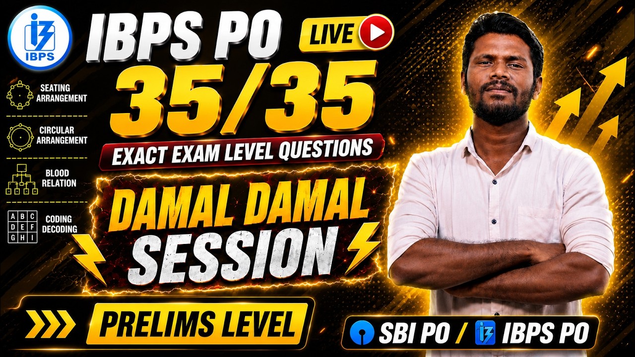 IBPS PO PRELIMS FULL MOCK 35/35 | DAMAL DAMAL REASONING | EXACT EXAM LEVEL QUESTION | DAY 37 | MR.JD