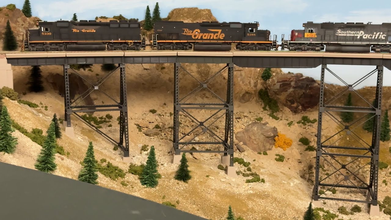 Custom ScaleTrains HO Scale DRGW SD45 & SP SD40T-2 in ACTION
