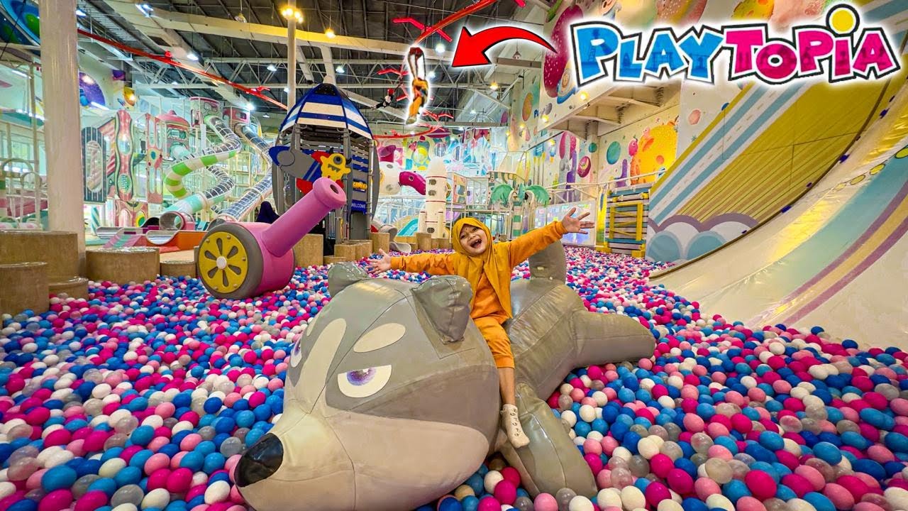 AQILA NAIK FLYING FOX TERTINGGI DI PLAYGROUND PLAYTOPIA GANDARIA CITY TERBESAR JAKARTA
