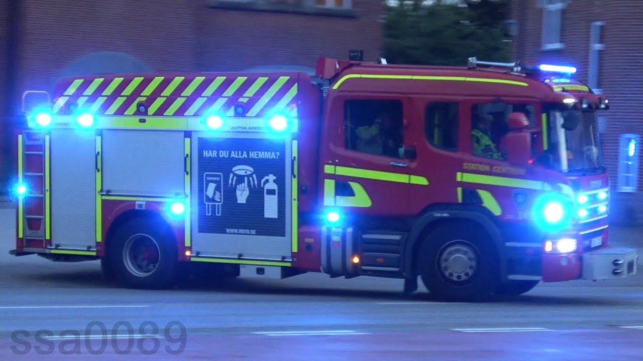 Fire call/utryckning Malmö Centrum brandstation  [SE | 9.2016]