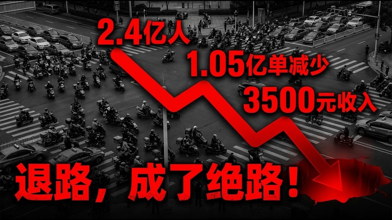 2025年就业残酷真相：2.4亿人无路可退？网约车外卖彻底卷死，985硕士送外卖成常态，出海打工竟是陷阱？#中国经济 #灵活就业 #失业潮 #学历贬值