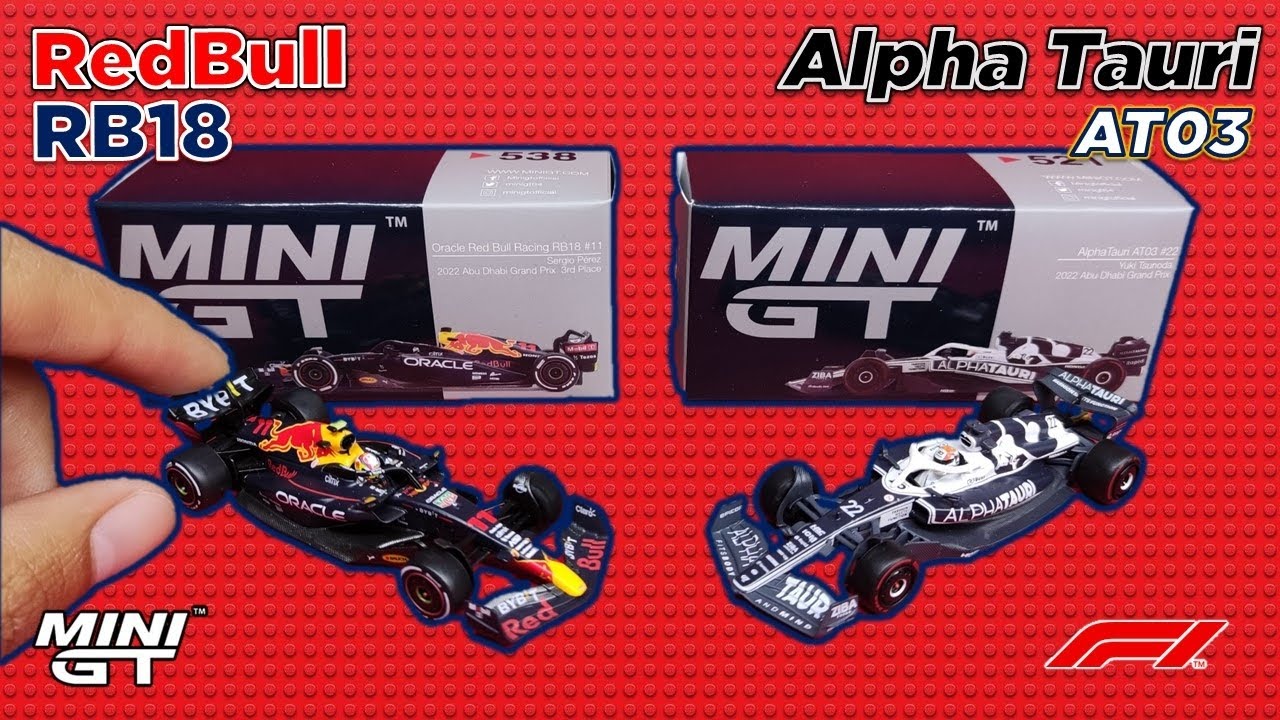 ¡Nuevos Redbull RB18 y Alpha Tauri AT03 de MINI GT en escala 1/64! | Review