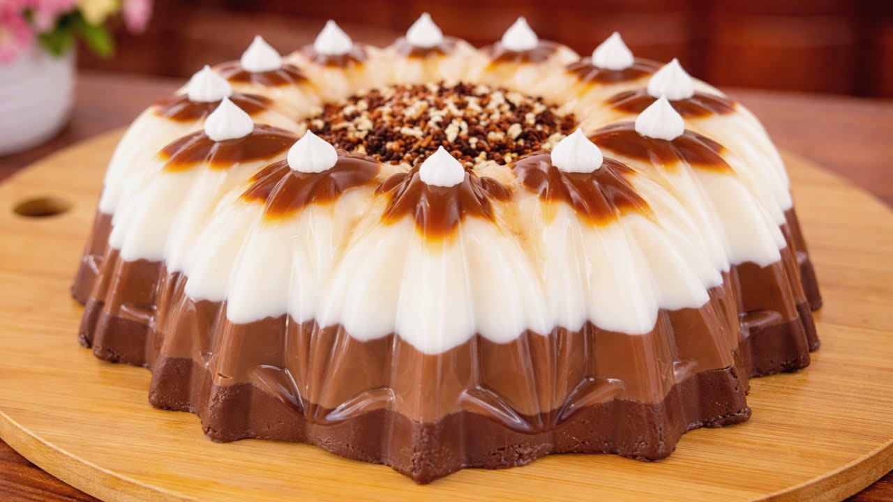 Tarta de 3 chocolates/ solo 3 ingredientes(POSTRE SIN HORNO) 🍫