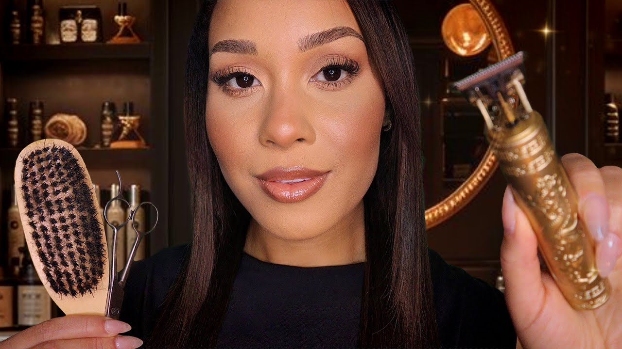 ASMR For Gentlemen: Relaxing Barbershop Shave, Haircut, Massage & Brows Personal Attention Roleplay