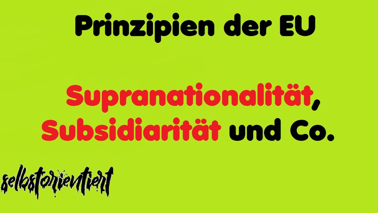 Subsidiarit&auml;t, Degressive Proportionalit&auml;t, Supranationalit&auml;t || Europ&auml;ische Union  || Abitur 2020