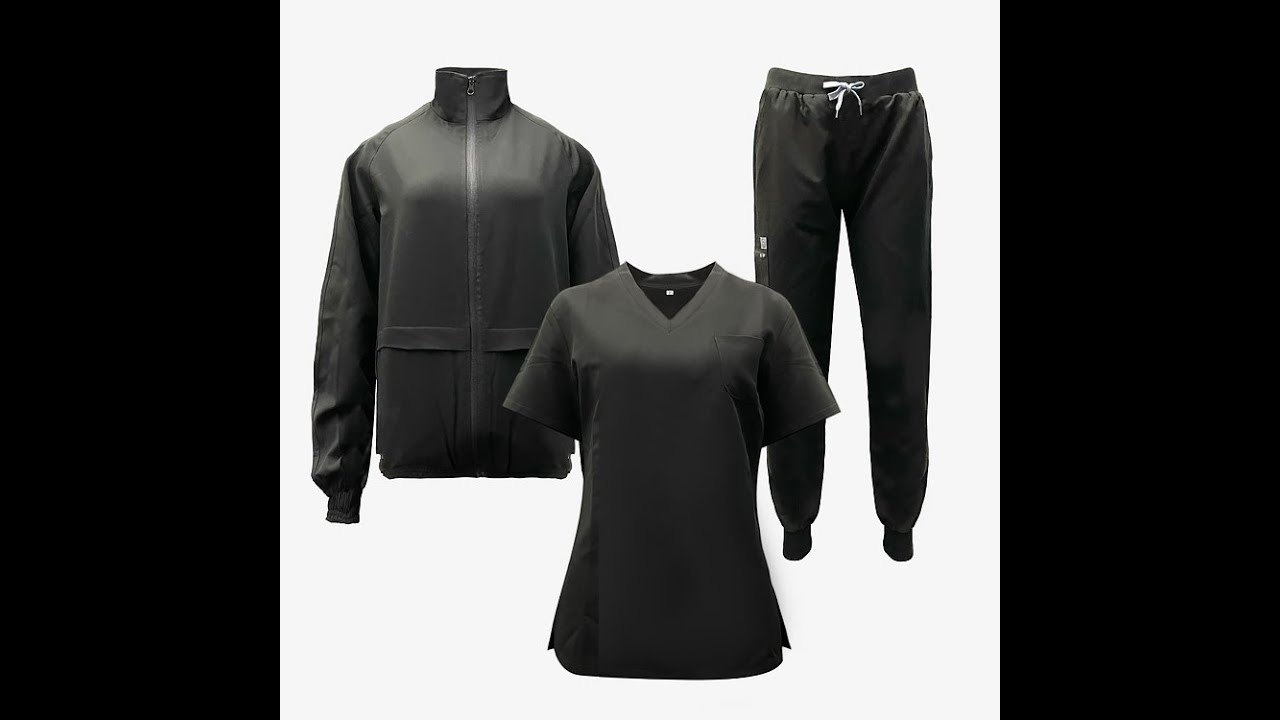 New Design V-Neck Top Three Pieces Sets Nursing Uniform Hospital Stylish Women Medical scrubs Set