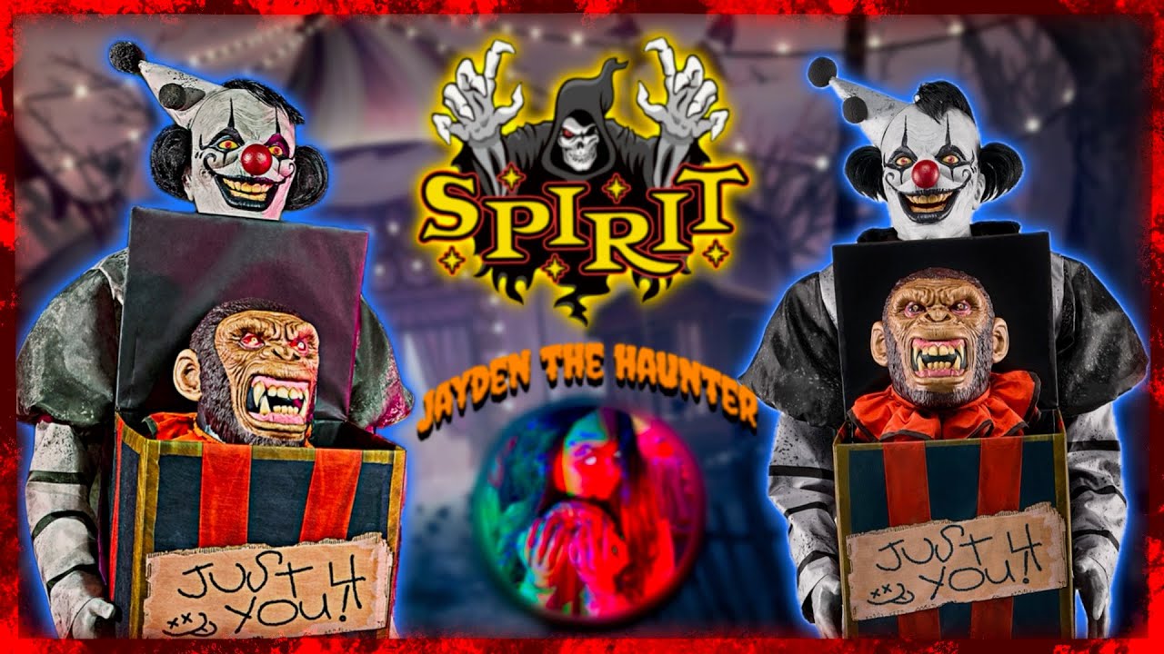 IN DEPTH LOOK | UNBOXING & SET UP Spirit Halloween 2025 Monkey Business Jump Scare Clown Animatronic