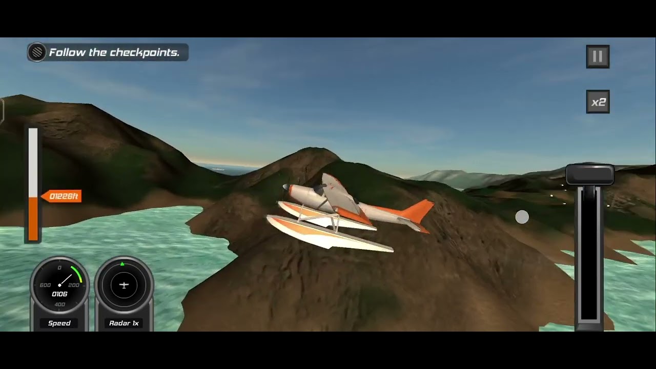 Sea plane landing 