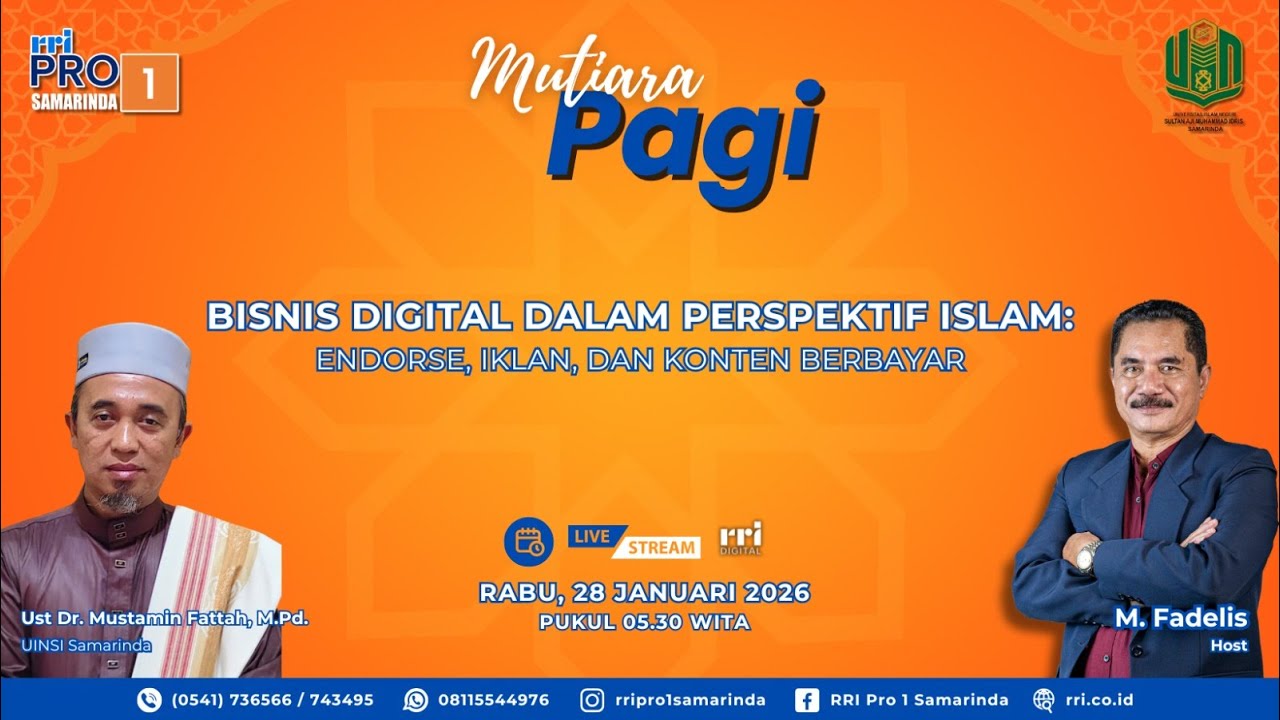 BISNIS DIGITAL DALAM PERSPEKTIF ISLAM : ENDORSE, IKLAN DAN KONTEN BERBAYAR || MUTIARA PAGI