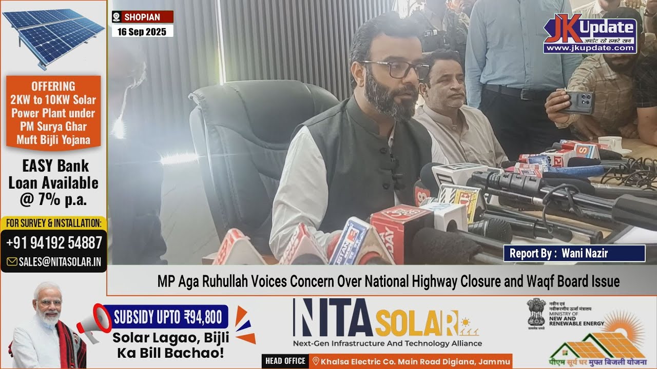 MP Aga Ruhullah Voices Concern Over National Highway Closure and Waqf Board Issue