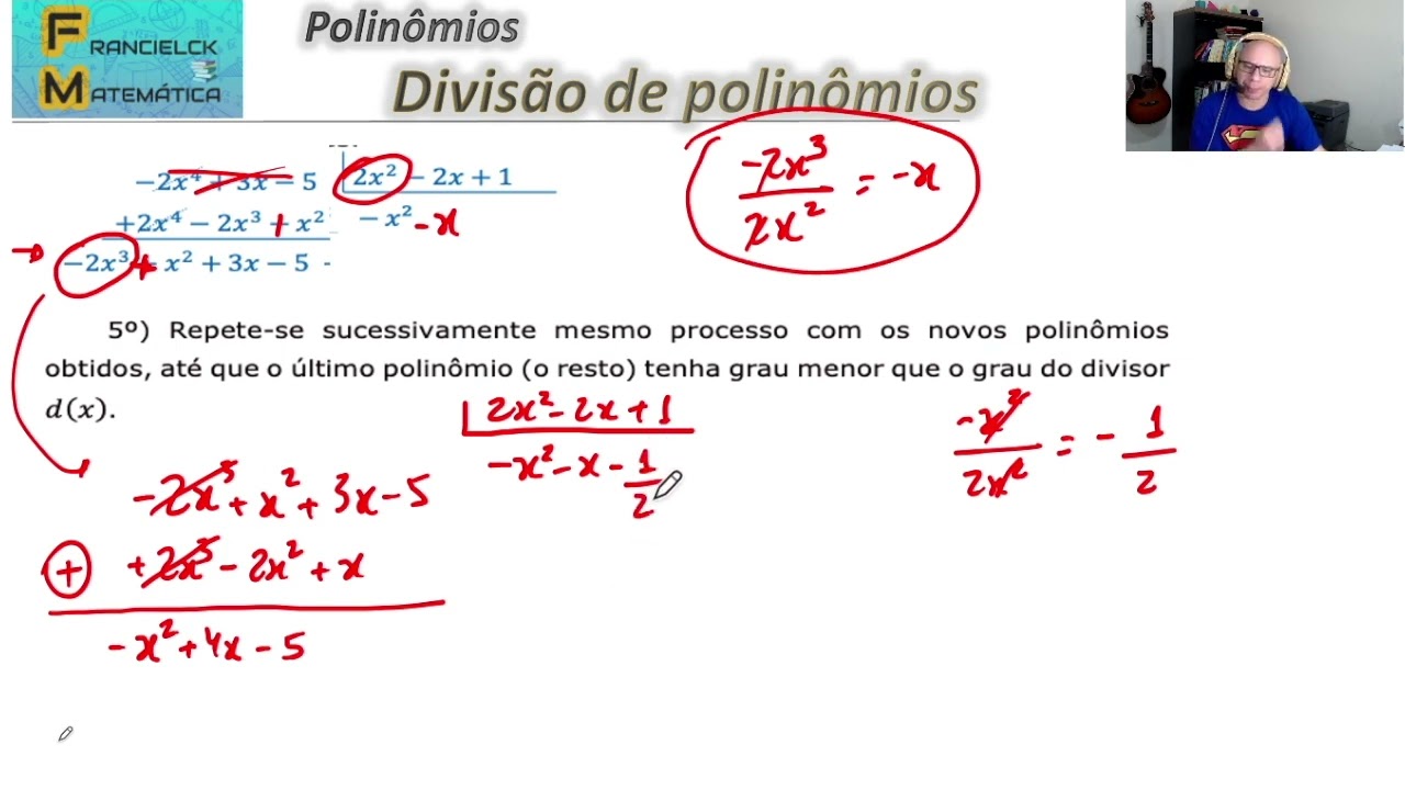 Divis&atilde;o de polin&ocirc;mios m&eacute;todo da chave