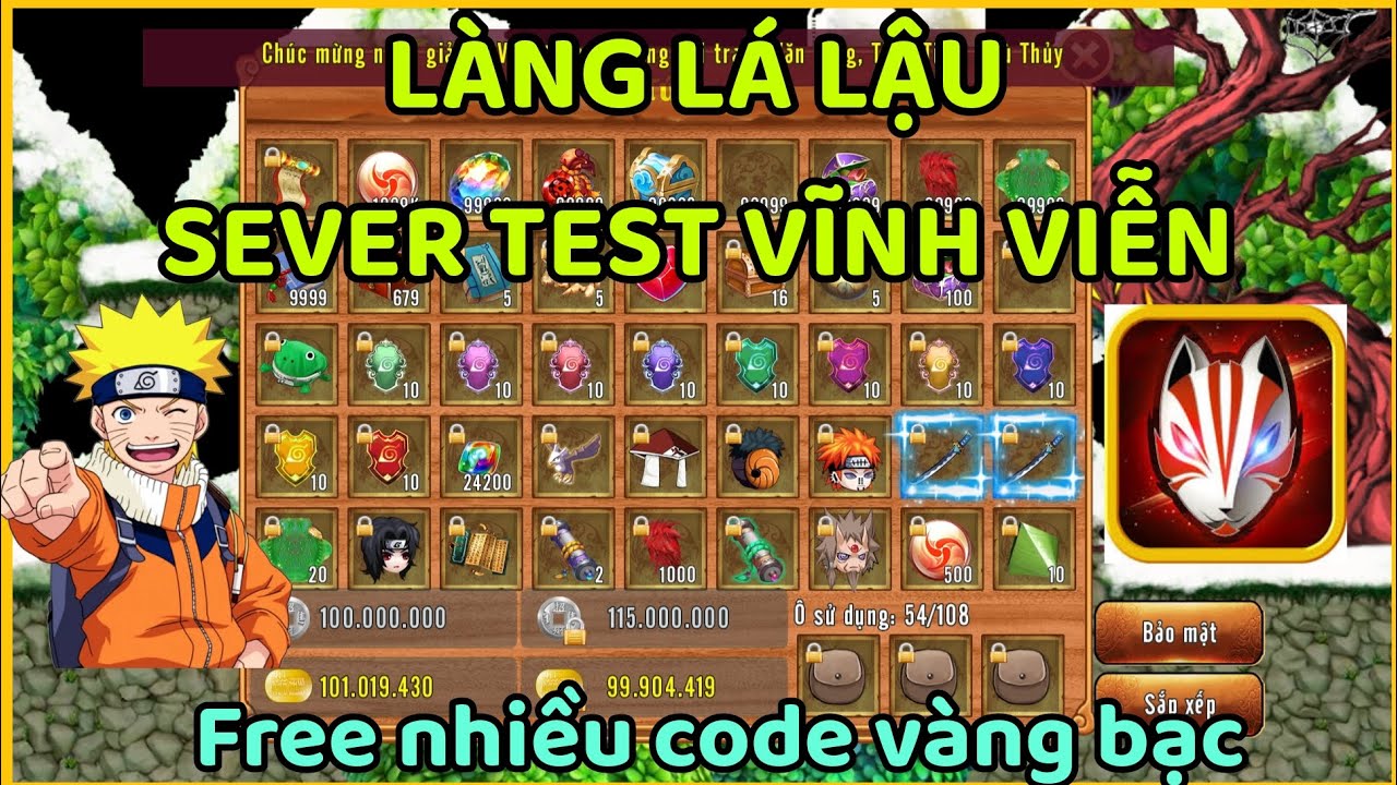 Làng Lá Lậu | Sever Test Vĩnh Viễn Free Nhiều Code Vàng Bạc Nhiều Đồ Cải Trang Vip Cực Hay