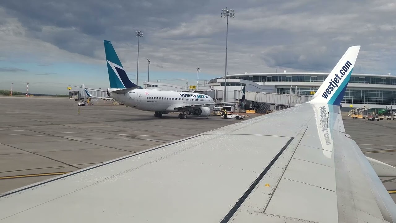 Westjet 737-700 Pushback Takeoff and Landing YEG-MSP