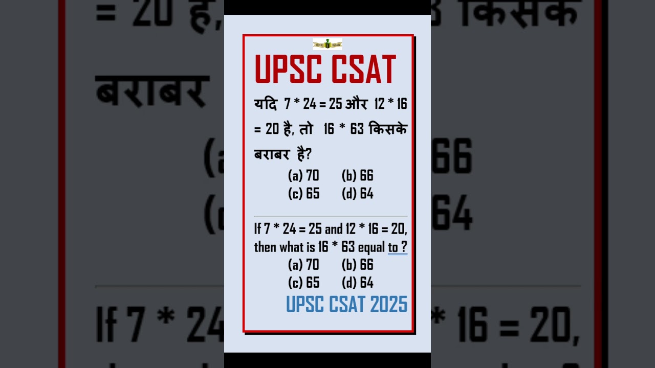 UPSC CSAT PREVIOUS YEAR QUESTION