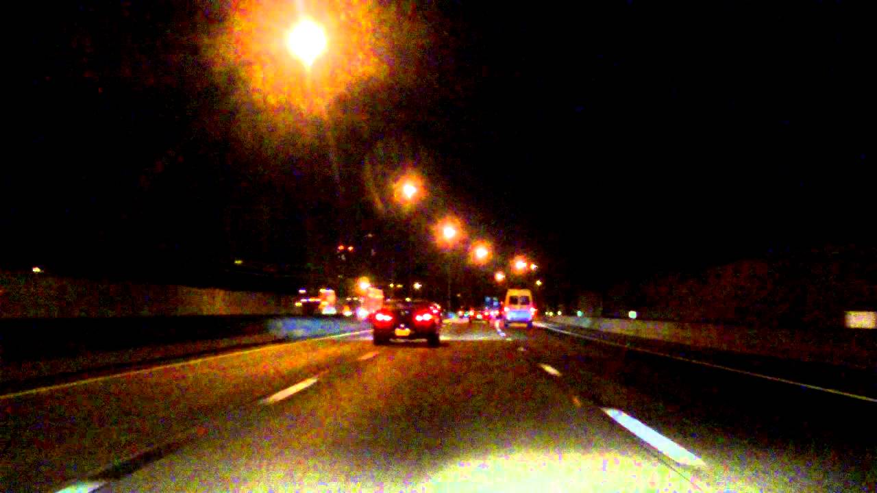New England Thruway (Interstate 95 Exits 21 to 15) southbound (Night)