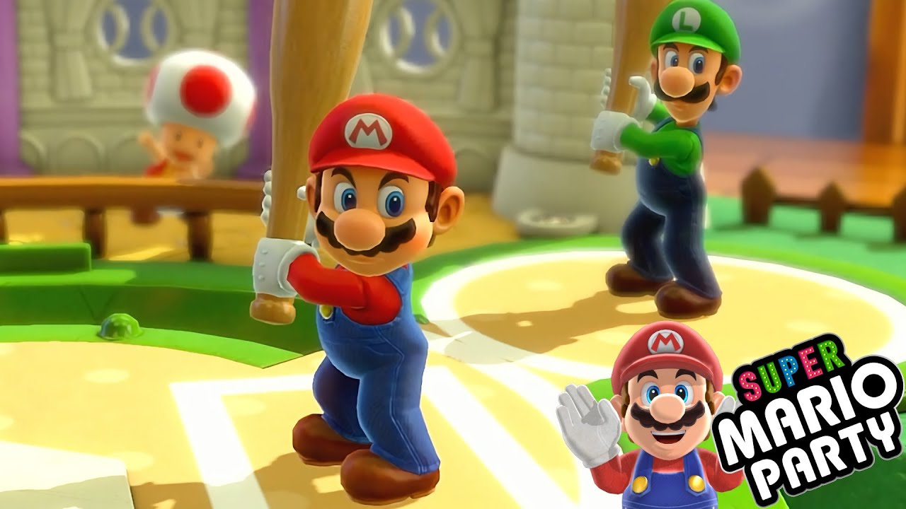 Super Mario Party Mini League Baseball Марио и Луиджи против Боузера и Боузера-младшего