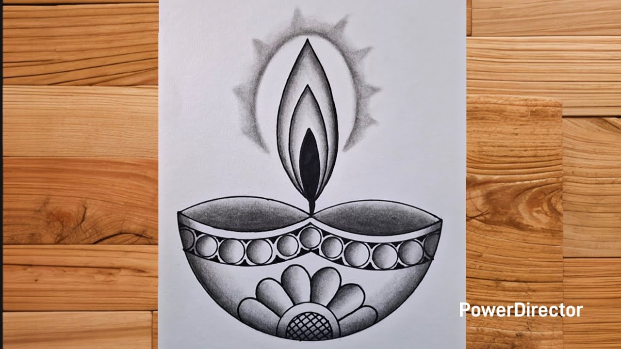 Diya Drawing Easy Tutorial | Diya Drawing | Diwali Drawing | Easy Drawing 