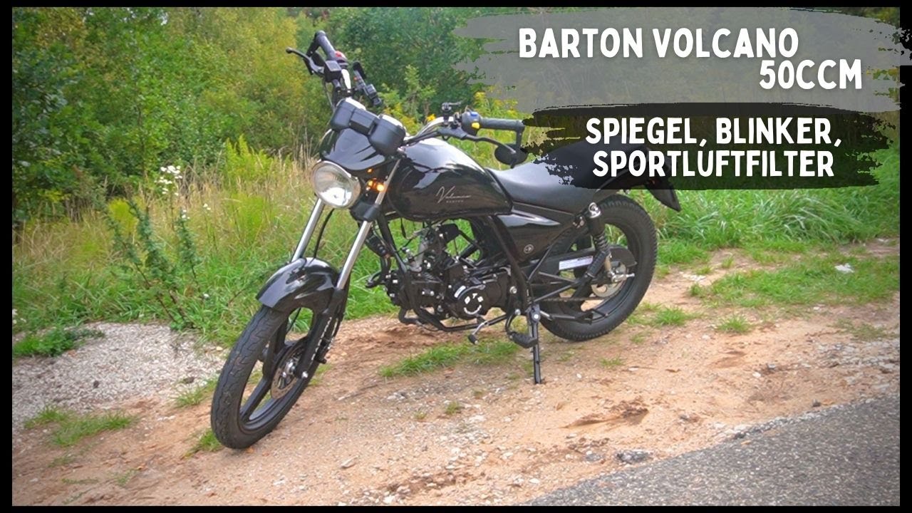 Barton Volcano 50ccm - Das Tuning geht weiter! Spiegel, Blinker + Sportluftfilter montieren