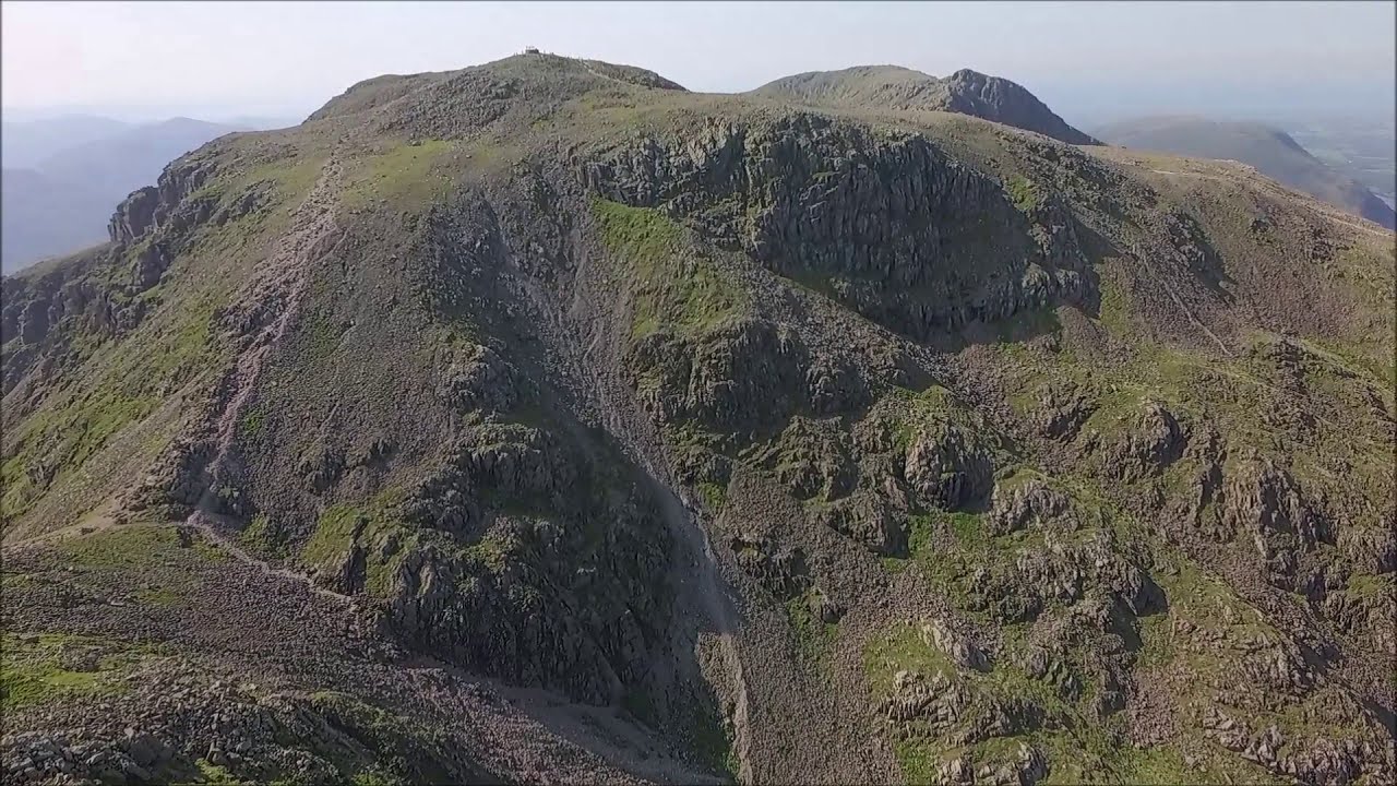 Scafell Pike and Sca Fell, Cumbria, from the sky.