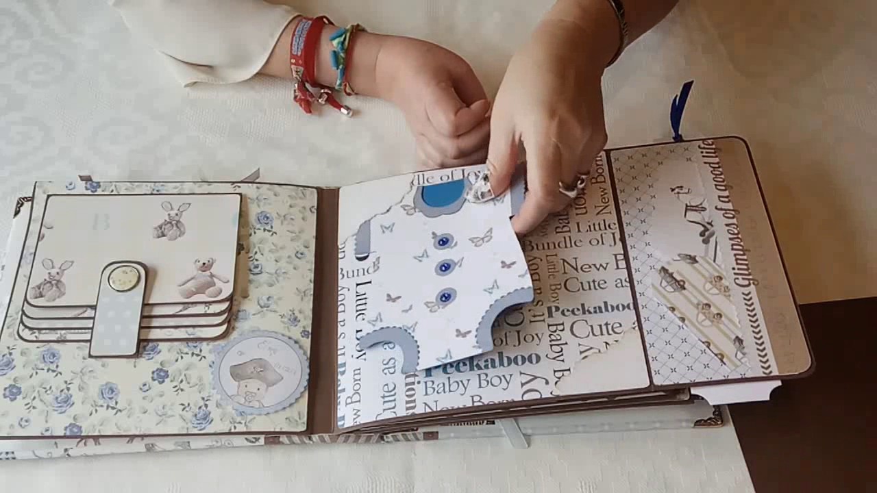 Álbum de fotos bebé personalizado IV Niño. Álbum bebé scrapbook. Regalo para bautizo o nacimiento