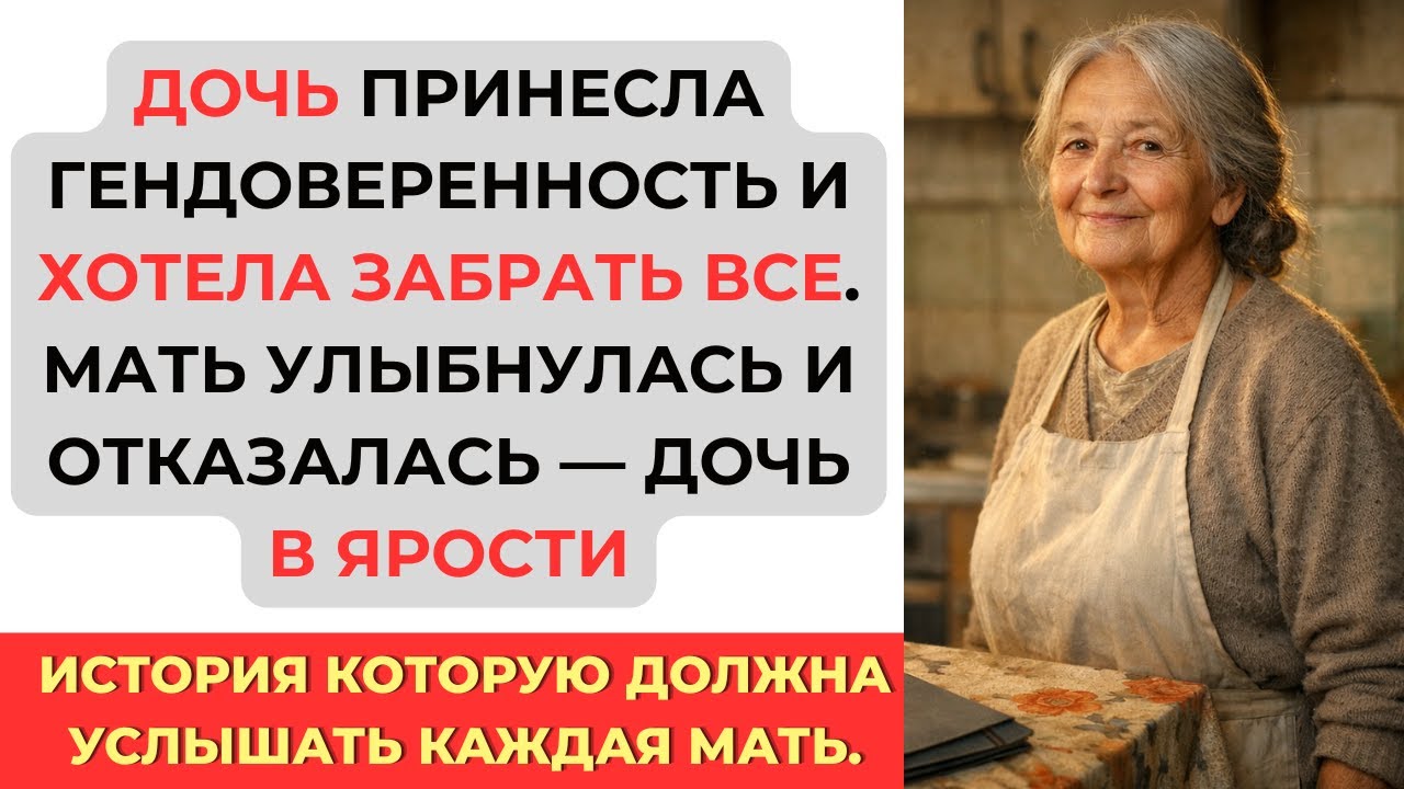 ДОЧЬ ПРИНЕСЛА БУМАГИ НА КВАРТИРУ: МАТЬ УЛЫБНУЛАСЬ, А ГОЛОС ЗА ДВЕРЬЮ…