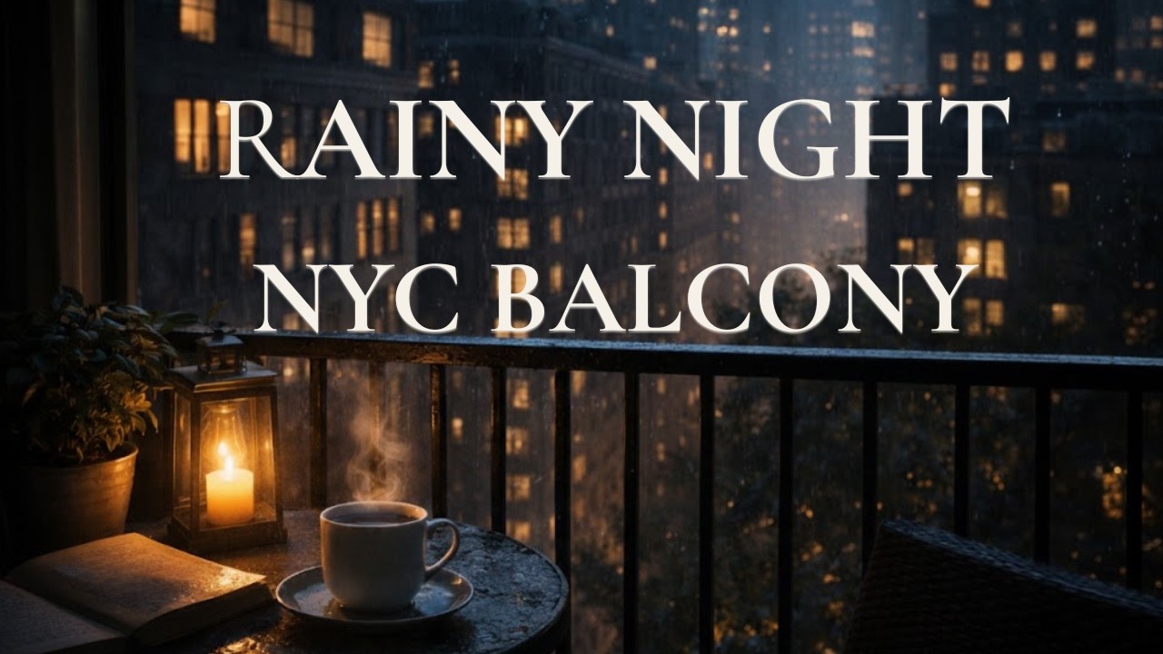 Rainy Night in New York 🌧️ Cozy NYC Balcony Ambience with Soft Rain Sounds (2 Hours)