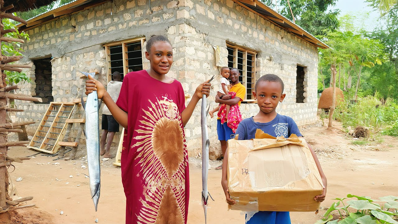 Dream Home in Africa🏡Stunning Windows Installed + Unboxing Surprise Gift from USA 🎁  Swordfish Feast