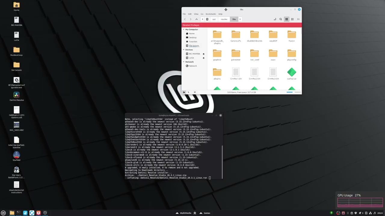 DaVinci Resolve On Linux Mint 22 Install and No-Launch Error Fix