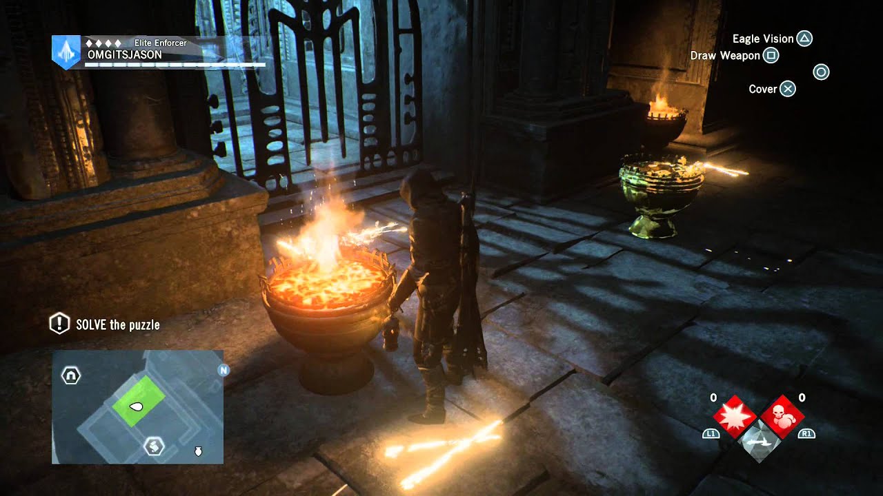 Assassin's Creed Unity Dead Kings - A Crown of Thorns: Light (Match) 4 Braziers Final Puzzle PS4