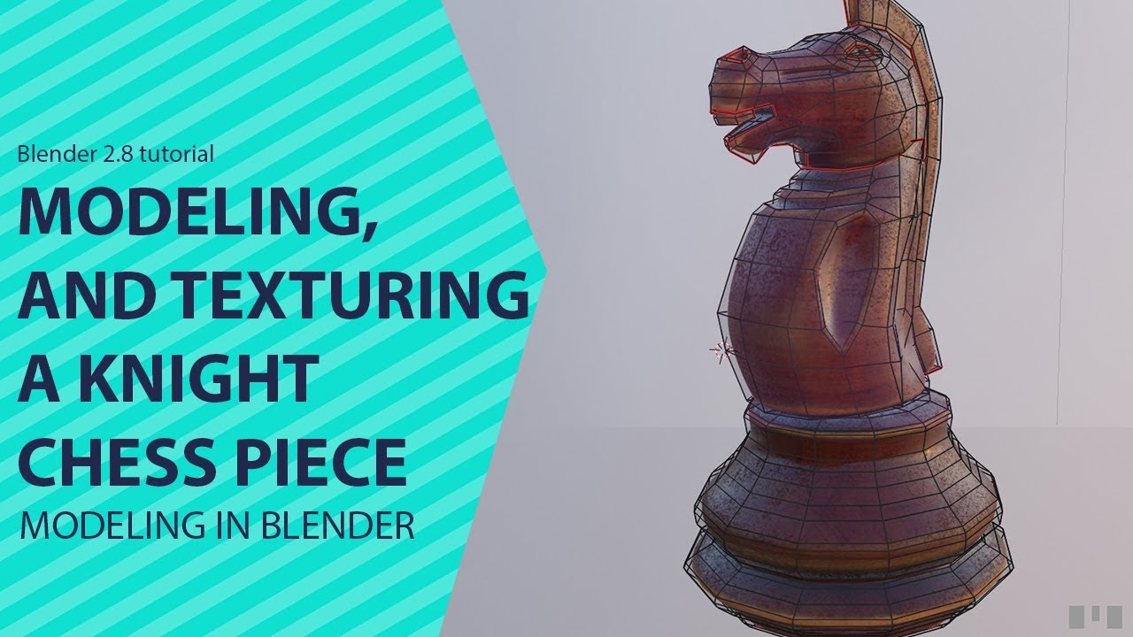modeling and texturing a knight chess piece in blender 2.8
