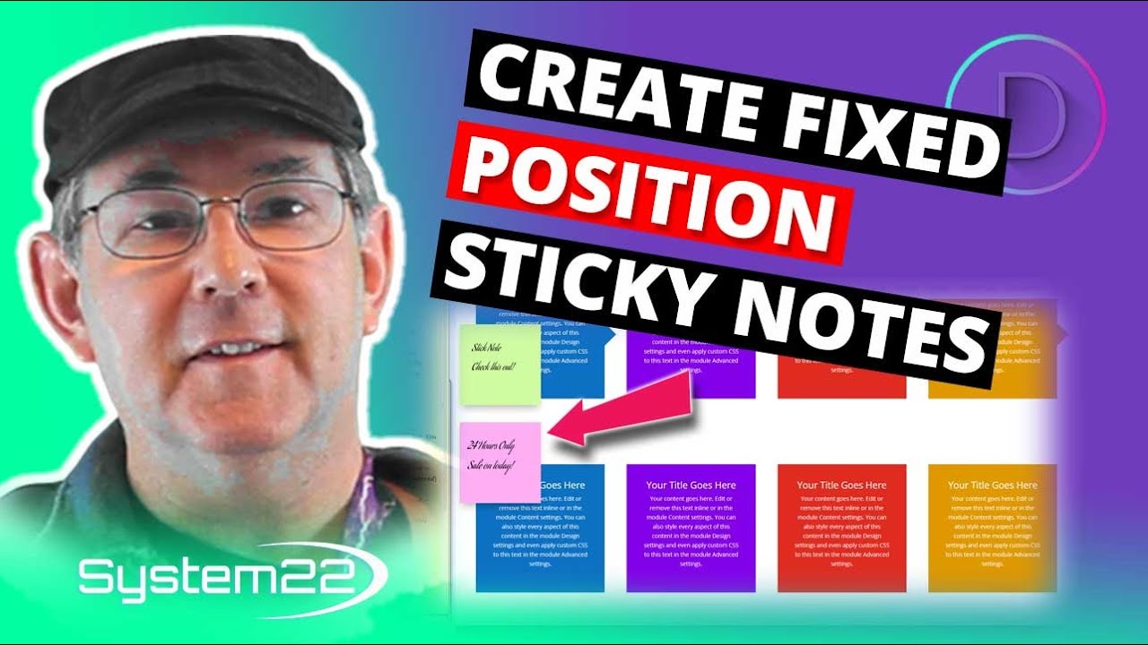 Divi Theme Create Fixed Position Sticky Notes 👈👍