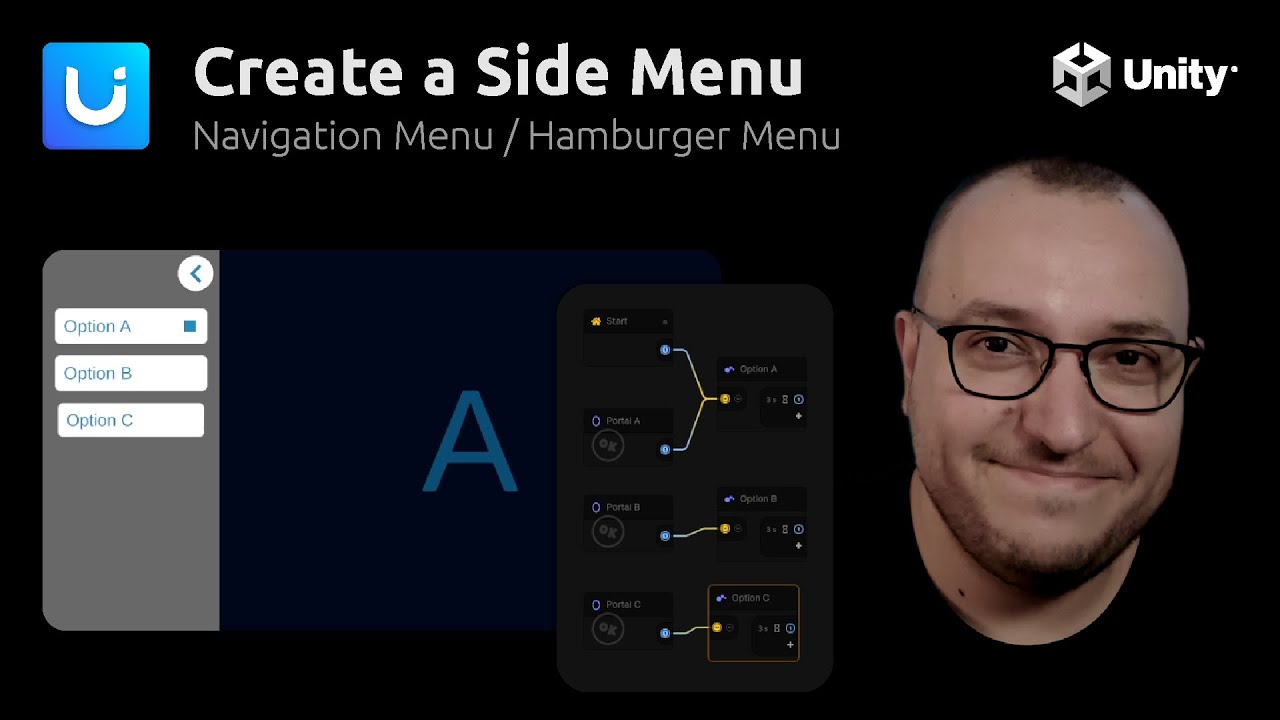 How to Create a Side Menu / Navigation Menu / Hamburger Menu in Unity - Daily Doozy 002