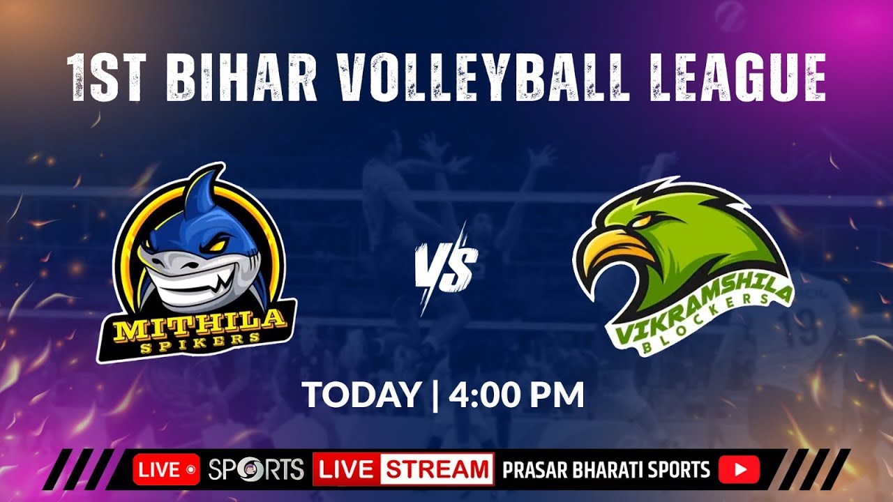 LIVE - 1st Bihar Volleyball League; Mithila Spikers vs Vikramshila Blockers | Doordarshan Sports