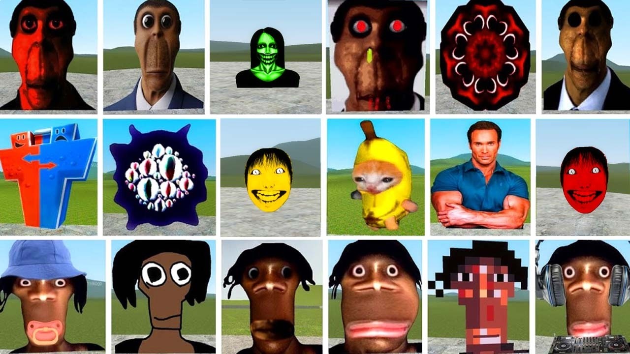 OBUNGA NEXTBOTS, TOO MUCH NEXTBOTS FAMILY AND JUANDALE PRINGLE FAMILY In Garry's Mod 1