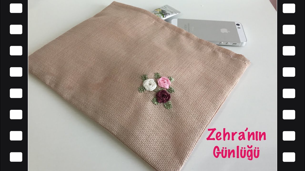 Kurdele nakış işlemeli çanta yapımı